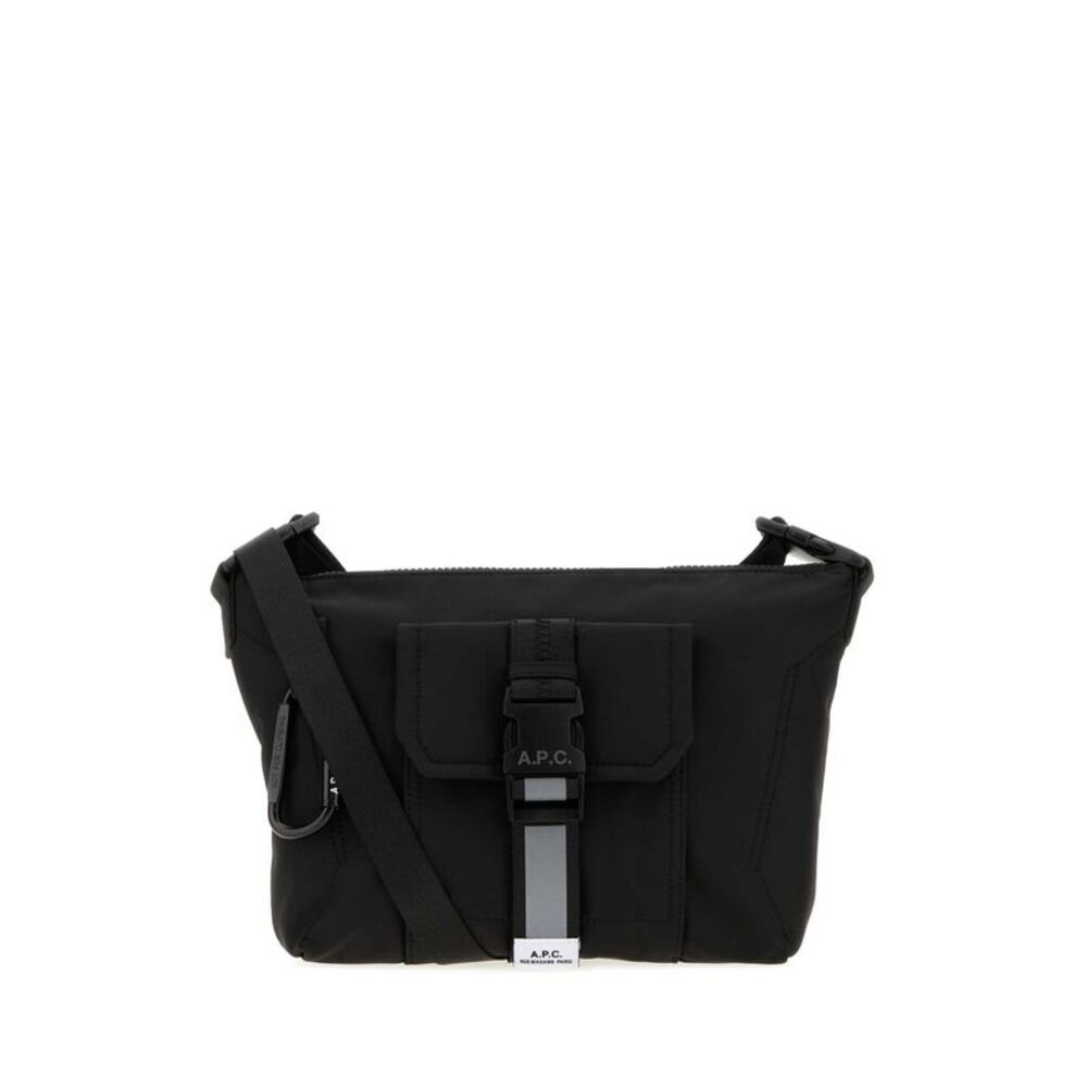 A.P.C. Men Black Canvas Trek Crossbody Bag